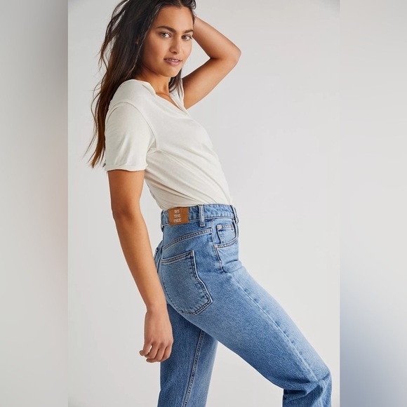 We The Free Pacifica Straight-Leg Jeans in Mid Blue - Picture 4 of 13